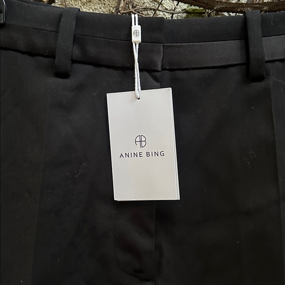 Anine Bing Classic Tailored Dress Pants in Noir - Picture 3 of 7